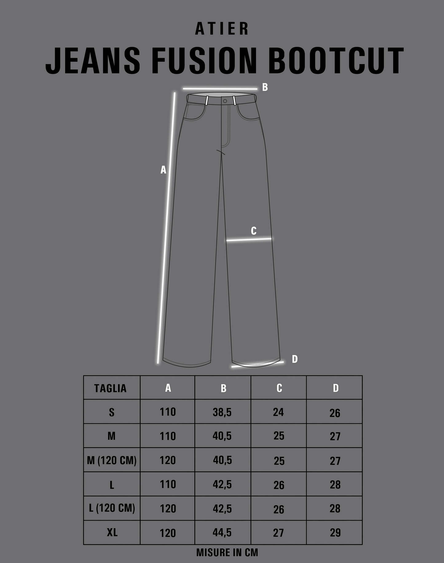 Jeans “Fusion Bootcut” in raw denim originale cimosato, ricamo e bottoni e rivetti in ottone logati