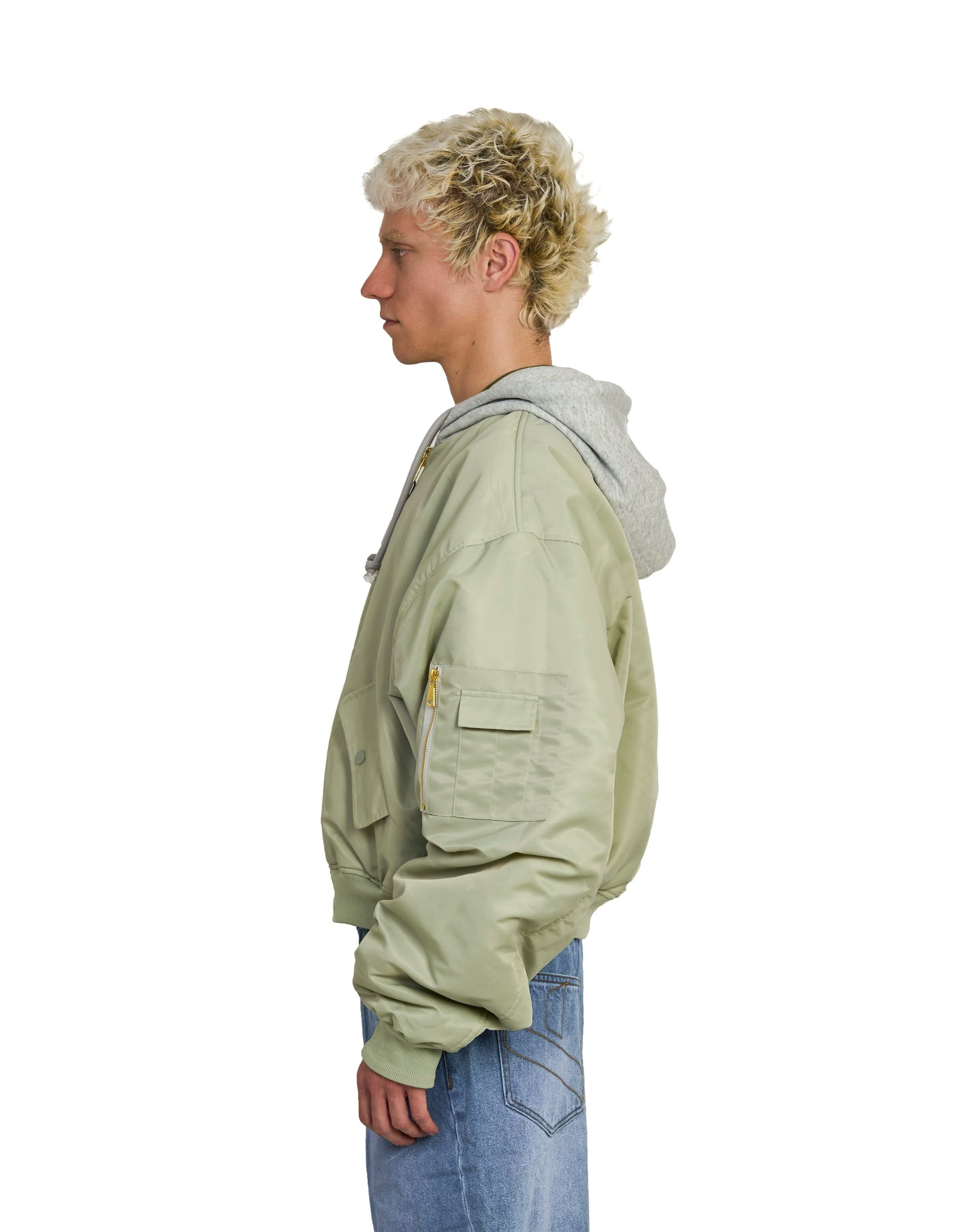 Bomber imbottito reversibile in 100% cotone con cappuccio e ricami 3D (PRE ORDER)