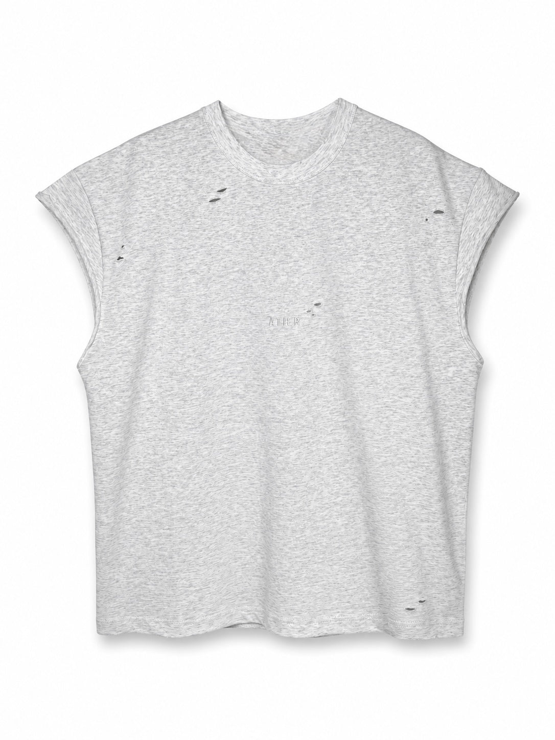 Maglia muscle in 100% cotone con logo ricamato e tagli/lacerature