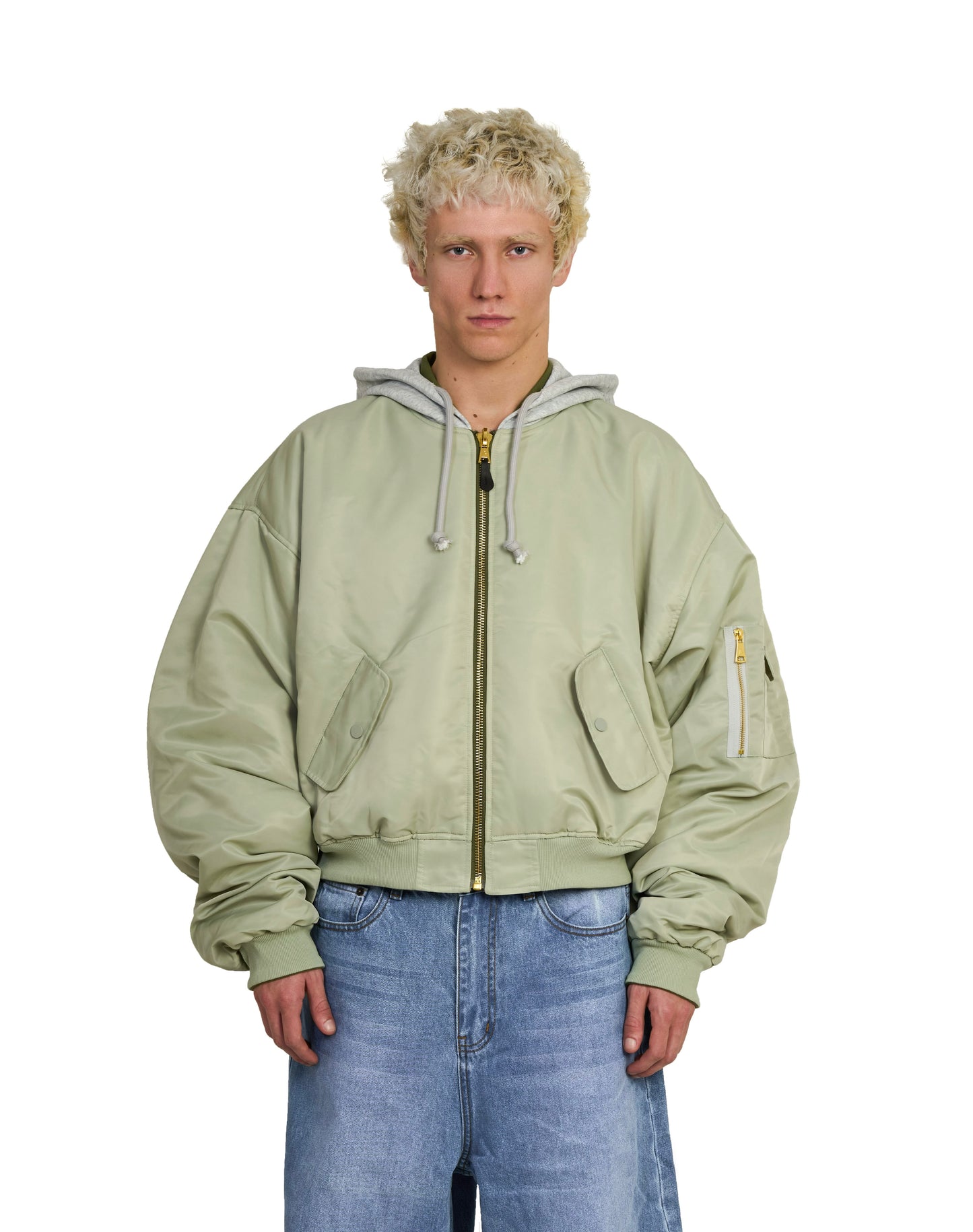 Bomber imbottito reversibile in 100% cotone con cappuccio e ricami 3D (PRE ORDER)