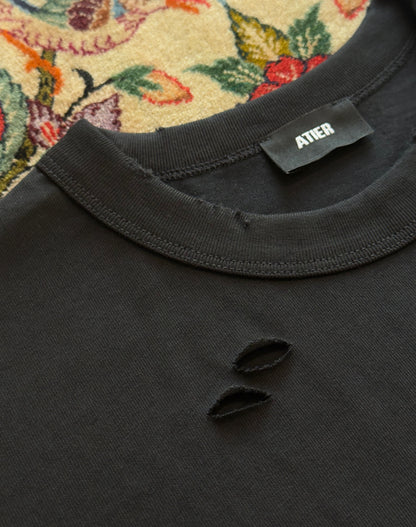 Maglia muscle in 100% cotone con logo ricamato e tagli/lacerature