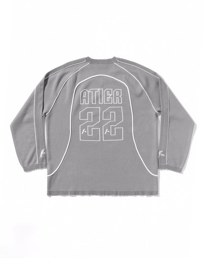 Maglia "Soccer" jacquard con ricami destroyed