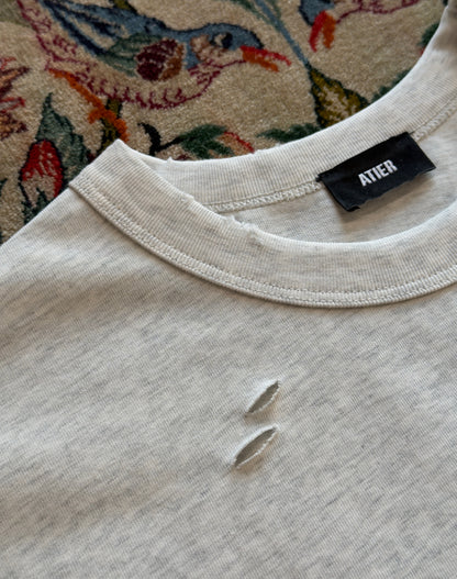 Maglia muscle in 100% cotone con logo ricamato e tagli/lacerature