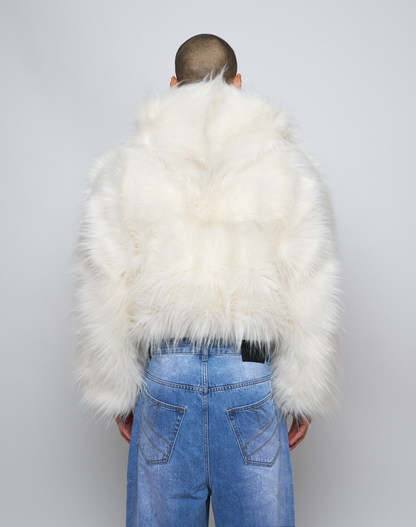 Pelliccia Sintetica con cappuccio oversize foderata in seta