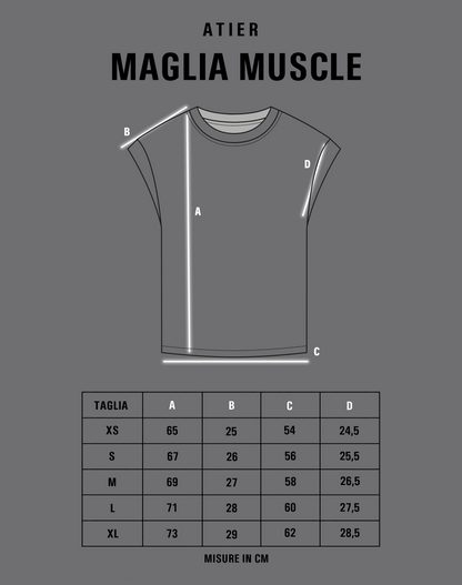 Maglia muscle in 100% cotone con logo ricamato e tagli/lacerature