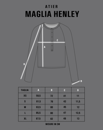 Maglia Henley a coste con bottoni logati in vera madreperla e ricamo