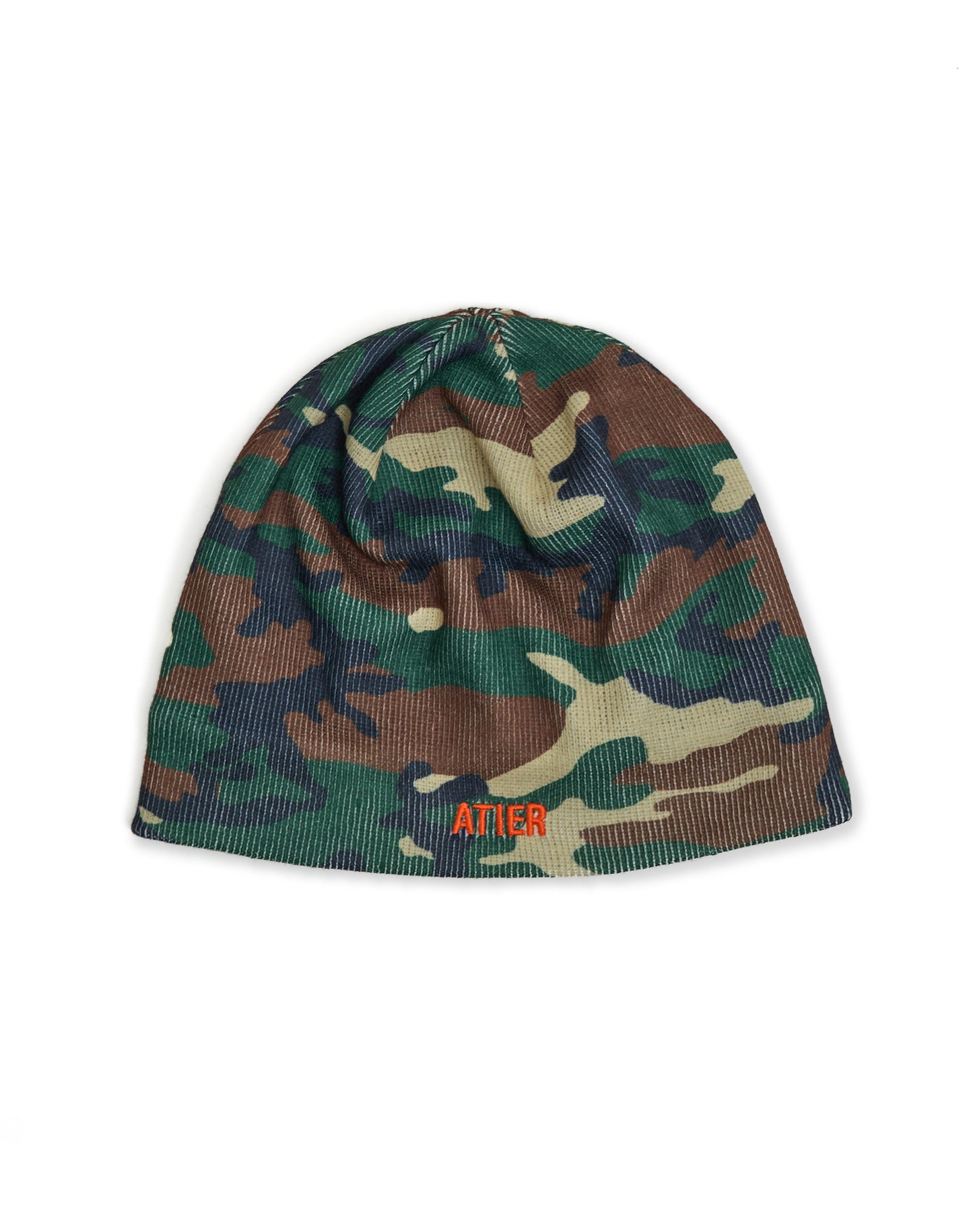 Cappello beanie camouflage con ricami e imbottito in pile