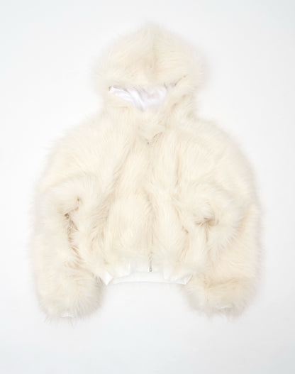 Pelliccia Sintetica con cappuccio oversize foderata in seta