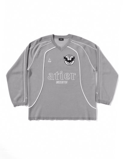 Maglia "Soccer" jacquard con ricami destroyed