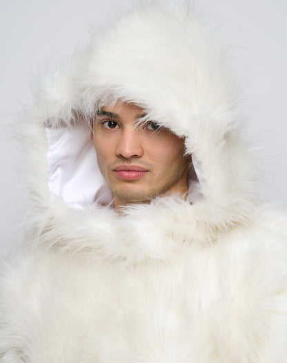 Pelliccia Sintetica con cappuccio oversize foderata in seta