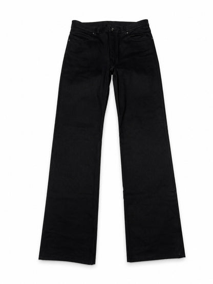 Jeans “Fusion Bootcut” in raw denim originale cimosato, ricamo e bottoni e rivetti in ottone logati
