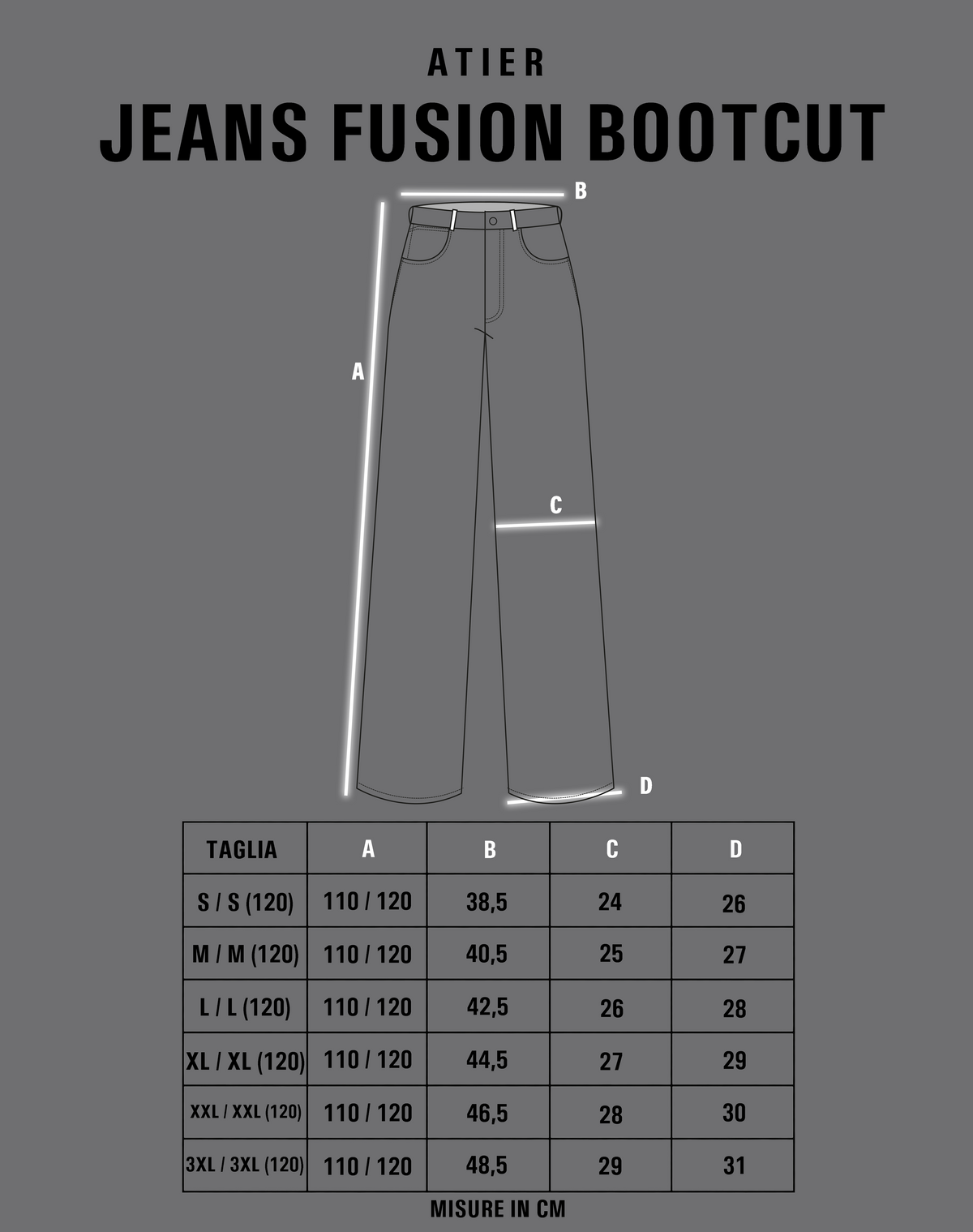 PRE ORDER LIMITATO Jeans “Fusion Bootcut” in raw denim originale cimosato, ricamo e bottoni e rivetti in ottone logati