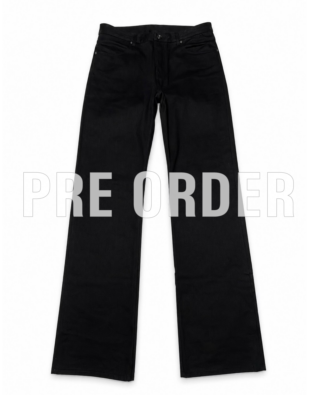 PRE ORDER LIMITATO Jeans “Fusion Bootcut” in raw denim originale cimosato, ricamo e bottoni e rivetti in ottone logati